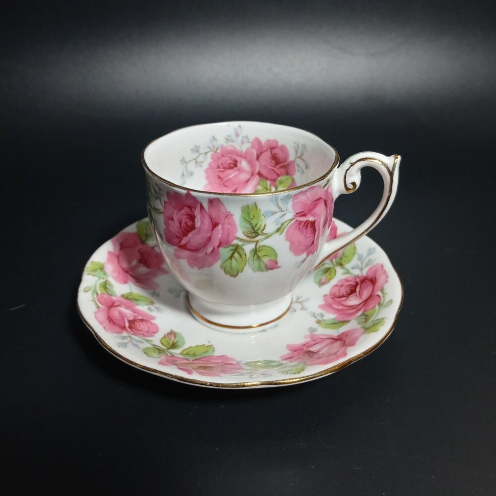 Bell Lady Alexander Rose Tea Cup Saucer Set English Bone China Floral Vintage
